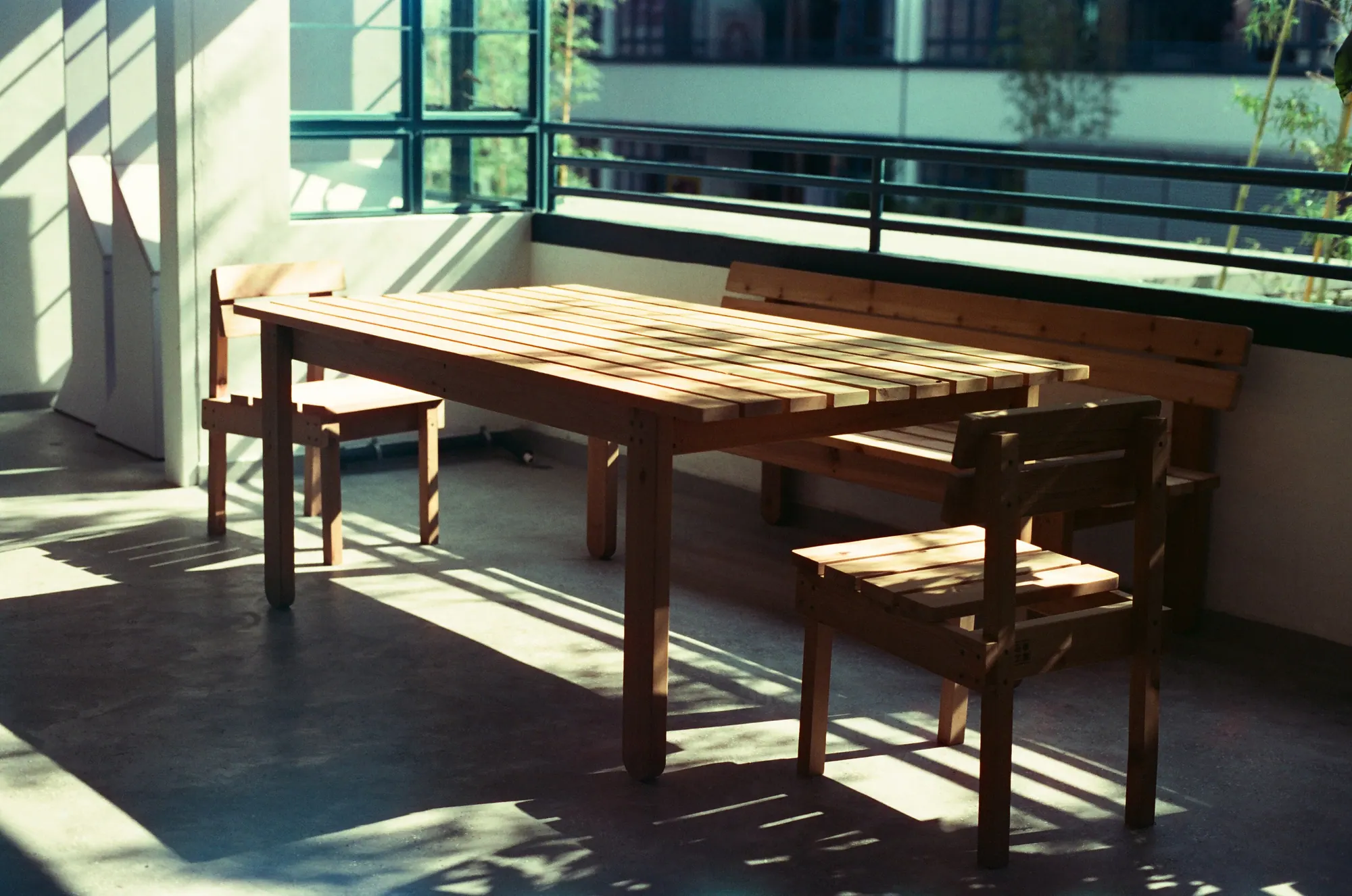Shaded terrace lounge