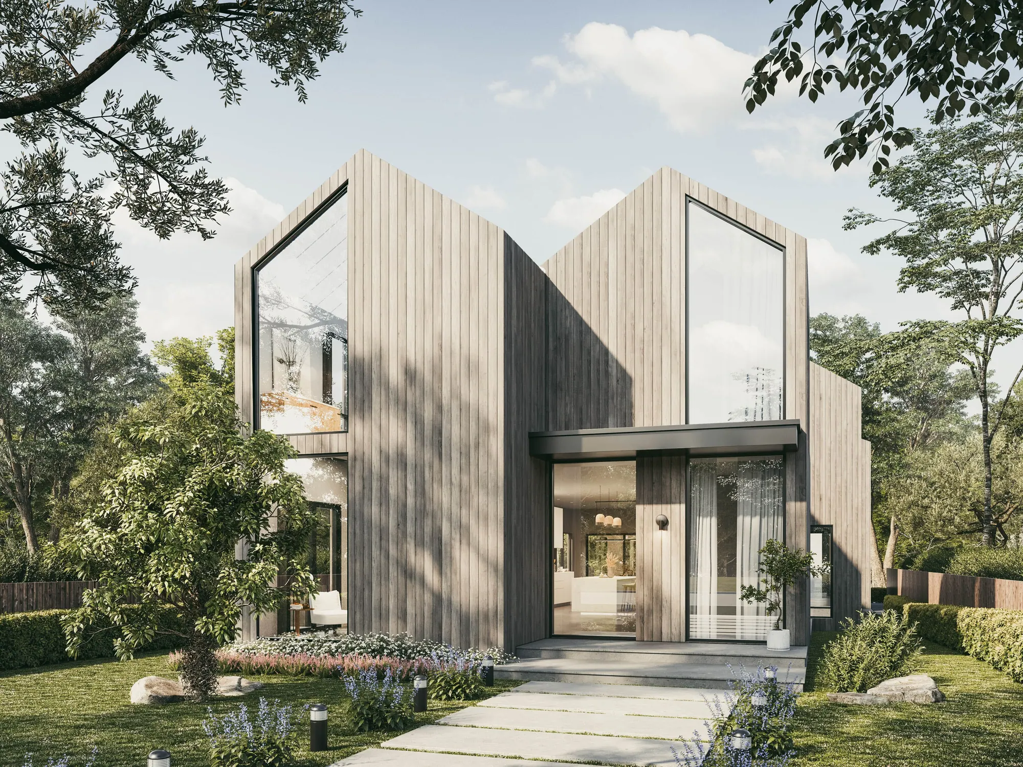 Option B: timber-clad gable house